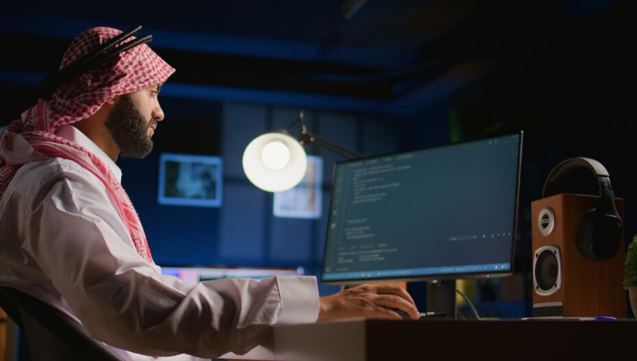 A man working on his computre